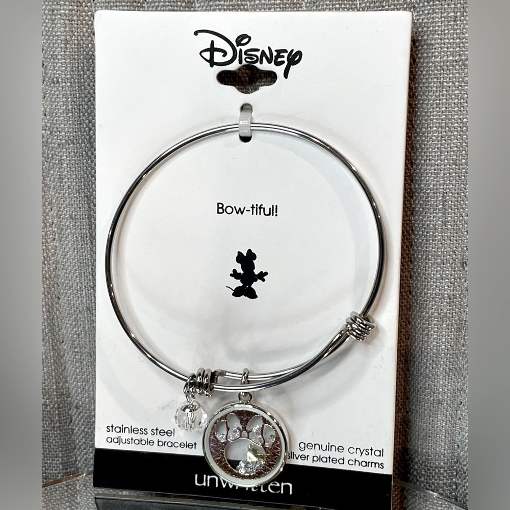 Tri-tone Crystal Glass Shaker Adjustable Bangle Bracelet in Stainless Steel